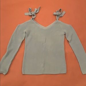 WHBM Baby Blue Cold ShoulderSweater